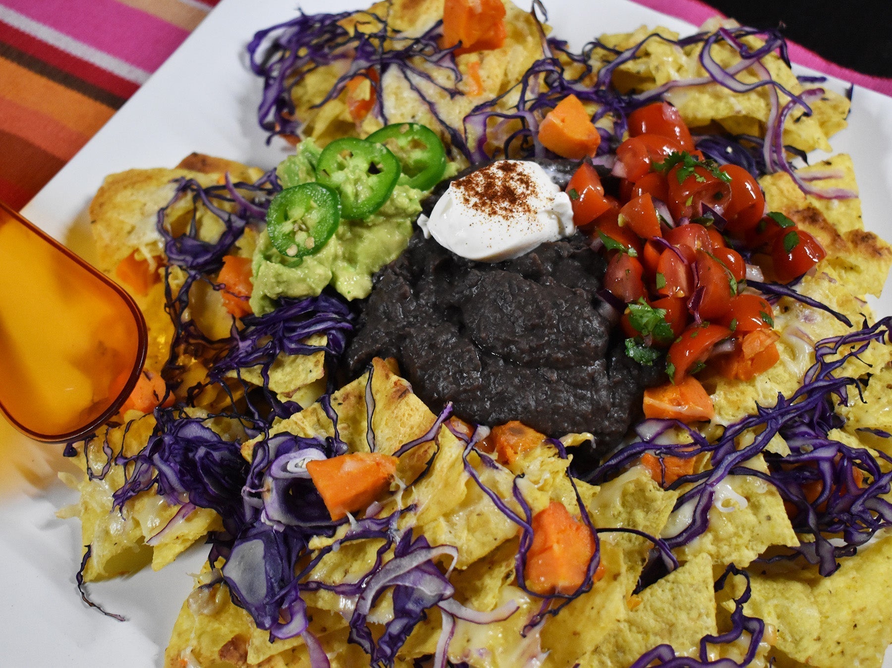 Vegetarian Nachos with Black Bean Dip - organicfair.com