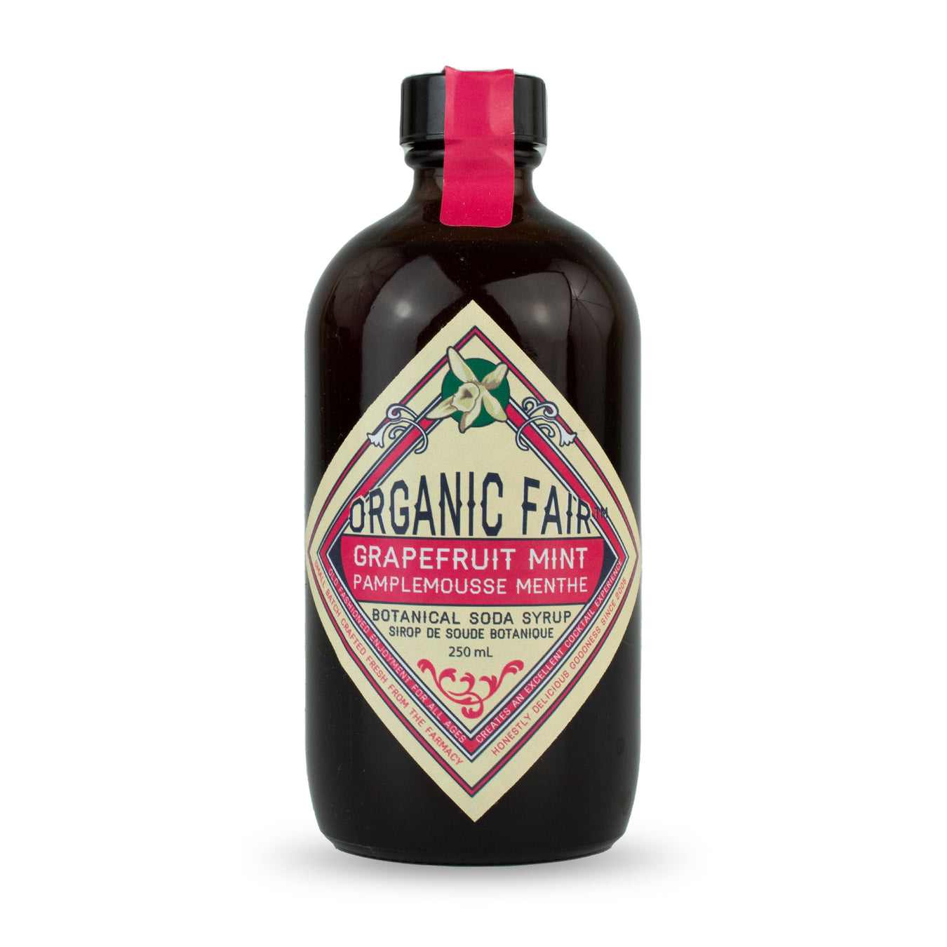 organic fair grapefruit mint botanical soda syrup bottle