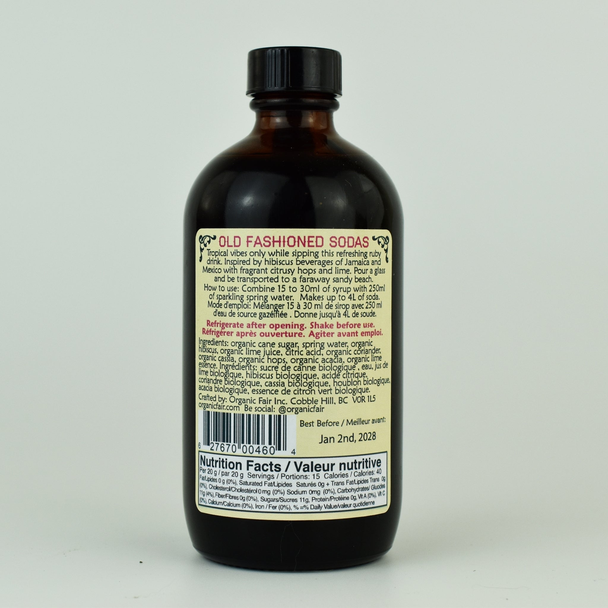 Hibiscus Lime Soda Syrup - organicfair.com