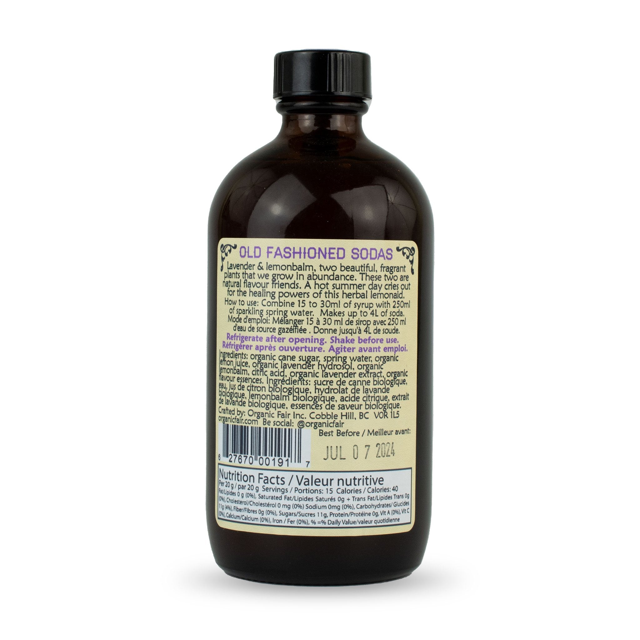 Lavender Lemonbalm Lemonaid Soda Syrup - organicfair.com