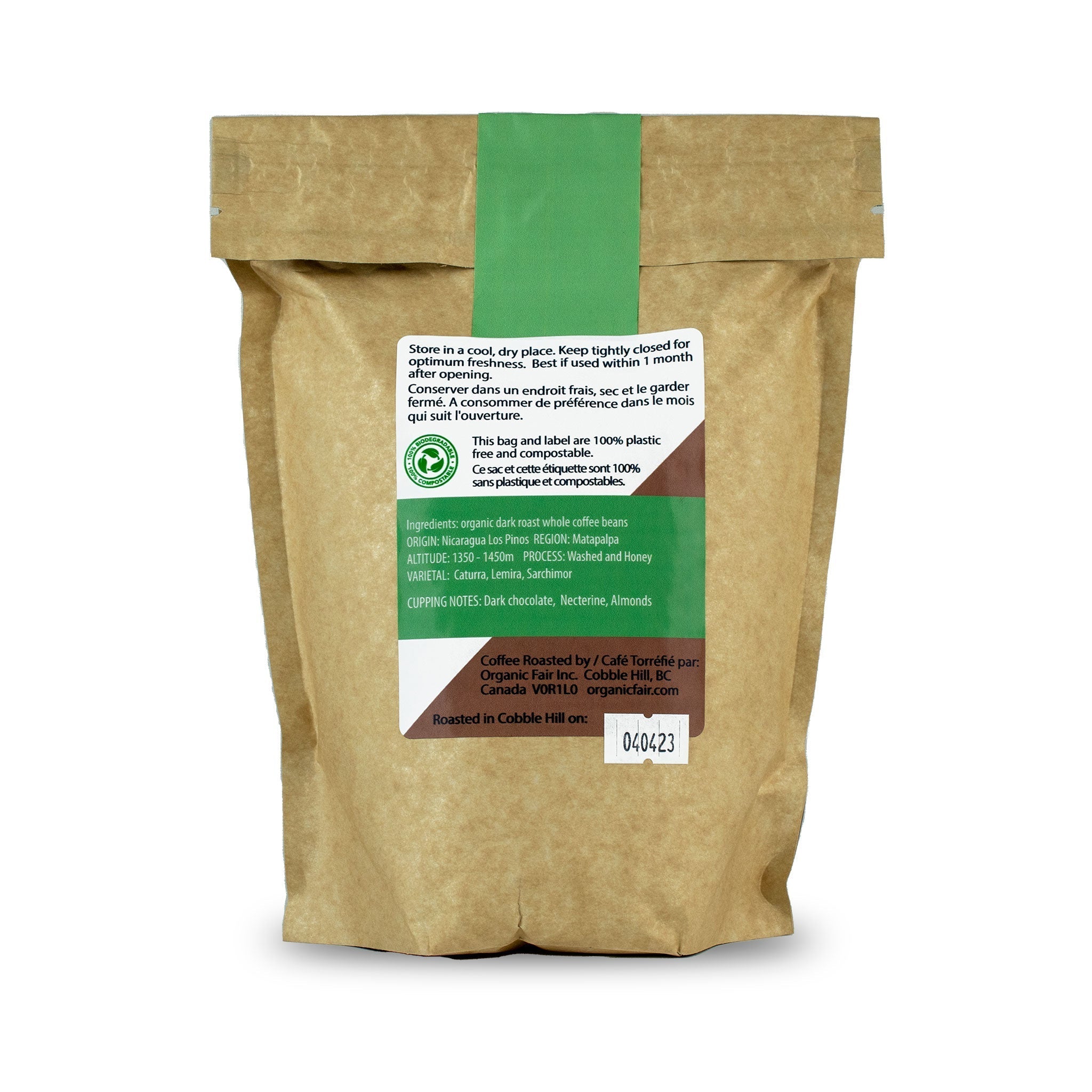 Nicaraguan - Dark Roast - Whole Bean Coffee 340g - organicfair.com