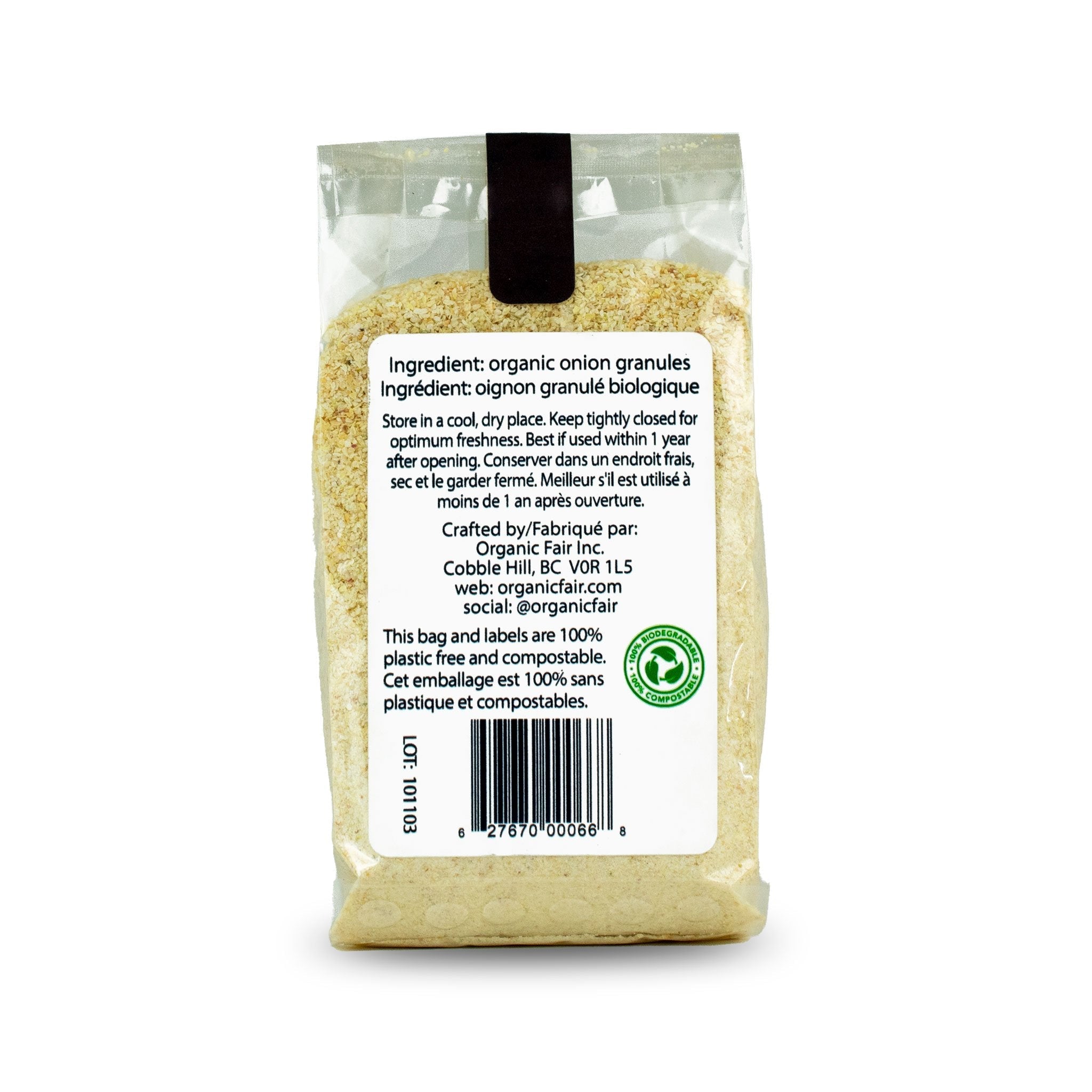 Onion, Granulated - Bag 120g - organicfair.com