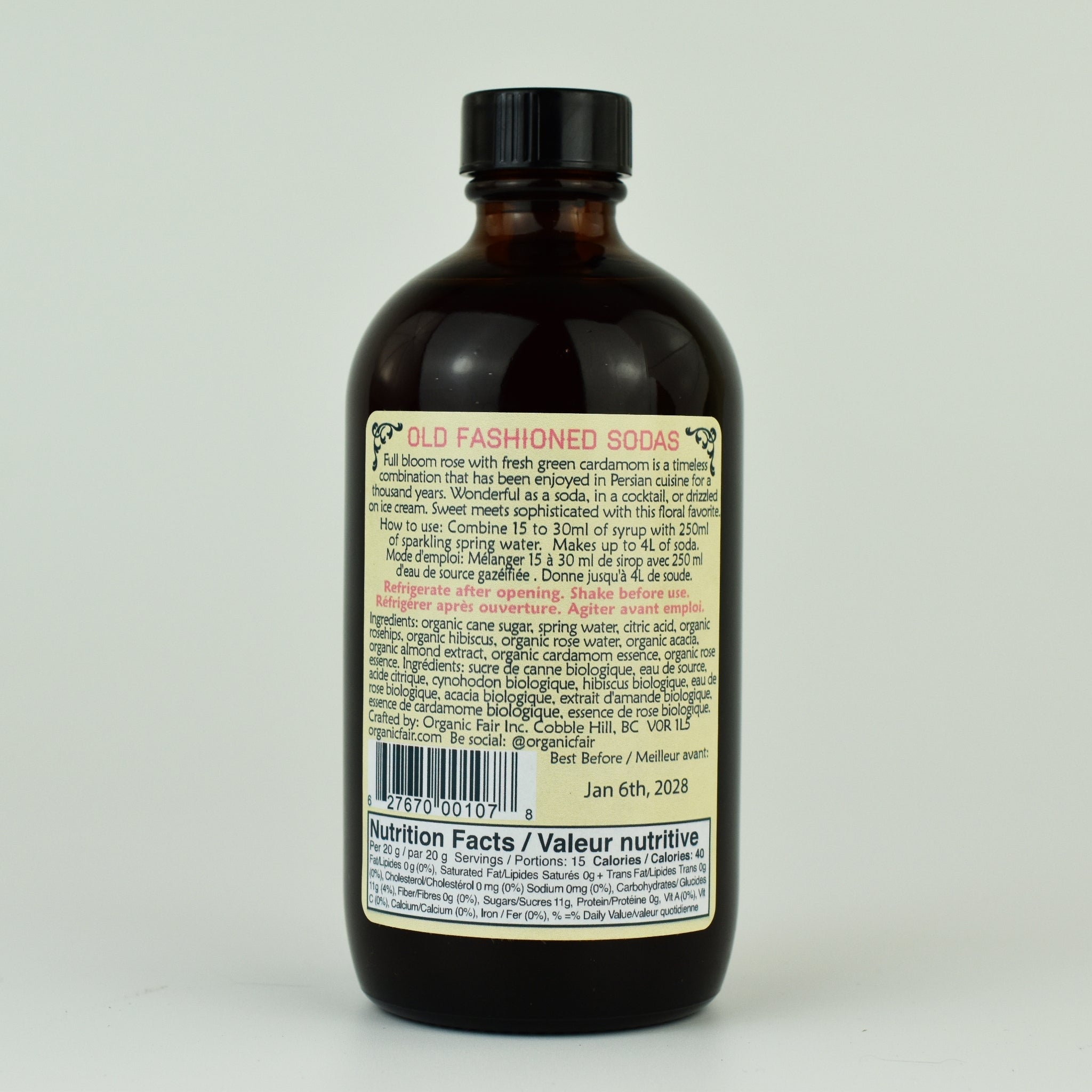 Rose Cardamom Soda Syrup - organicfair.com
