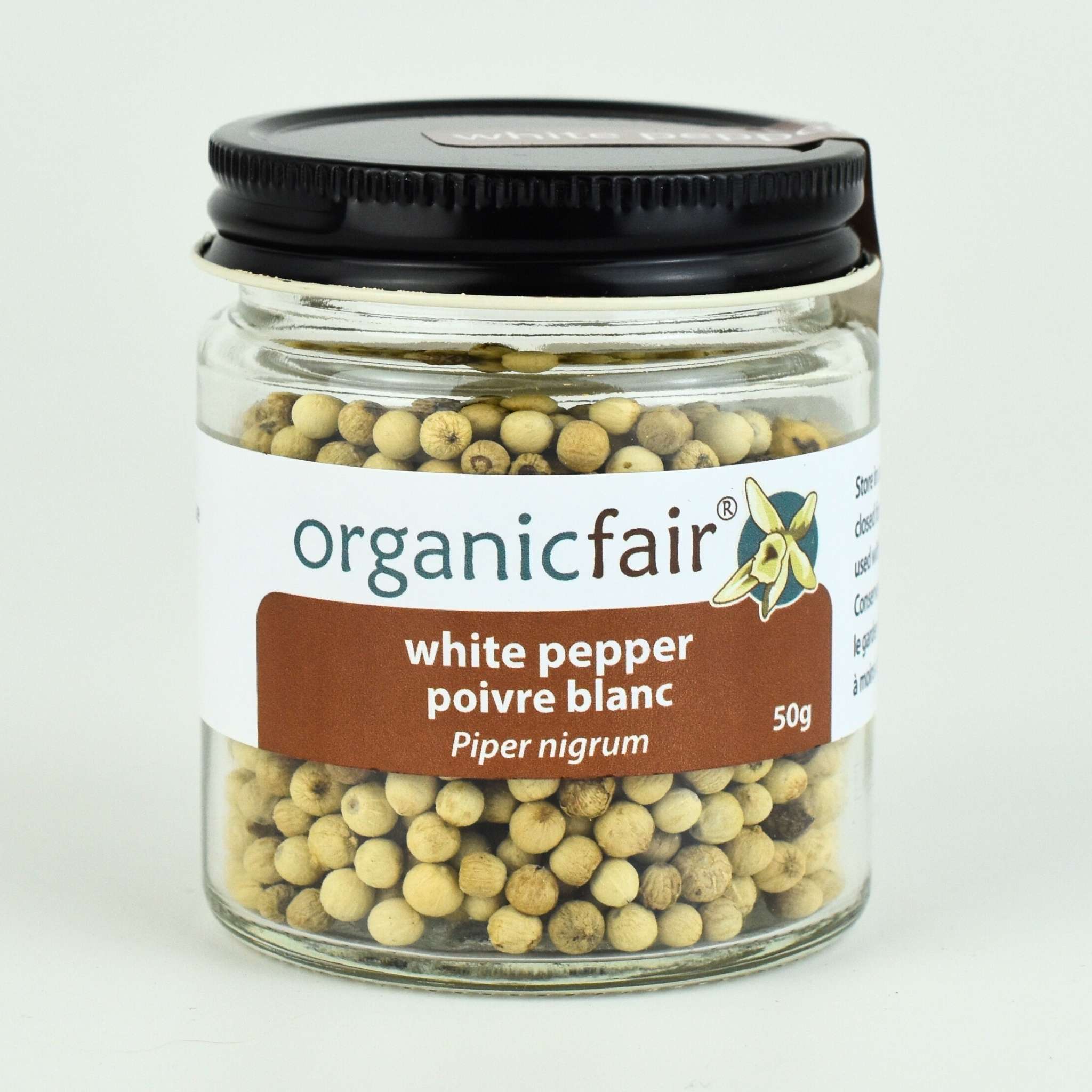 White Peppercorns, Whole - Jar 50g - organicfair.com