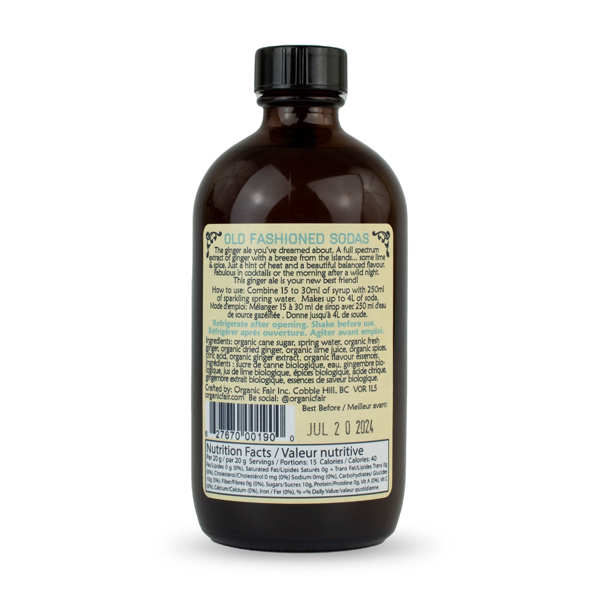 Ginger Ale Soda Syrup made with full-spectrum organic ginger ...
